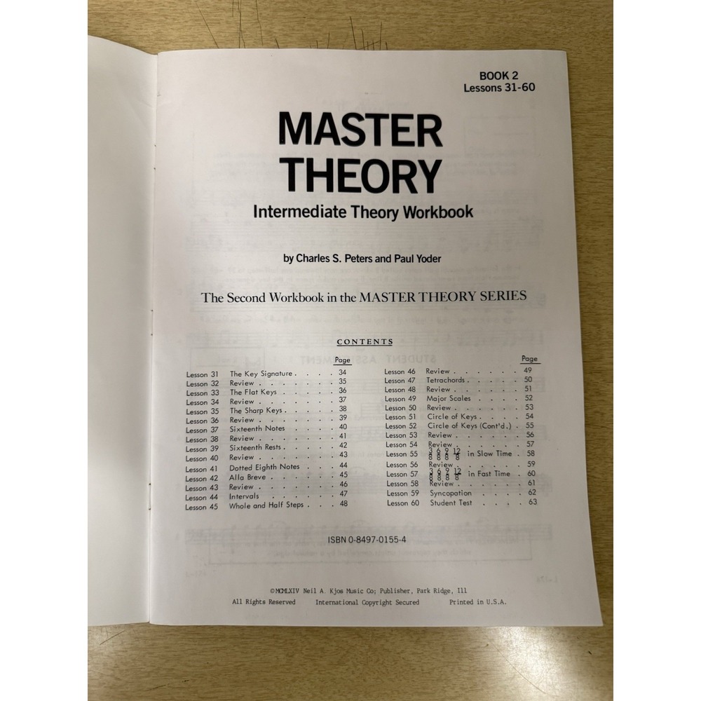 Master Theory Intermediate Theory Workbook, Book 2 Charles S. Peters, Paul Yoder - Picture 2 of 4